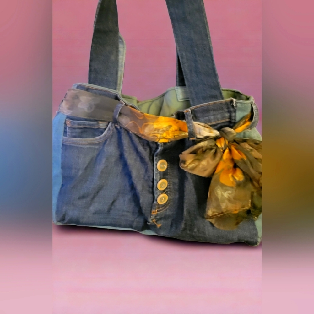 EUC 7 for all man kind Upcycled denim bag